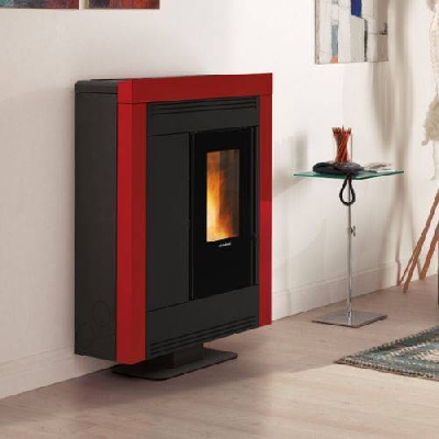 Stufa a pellet canalizzata slim SOUVENIR STEEL EVO bianca La nordica Extraflame