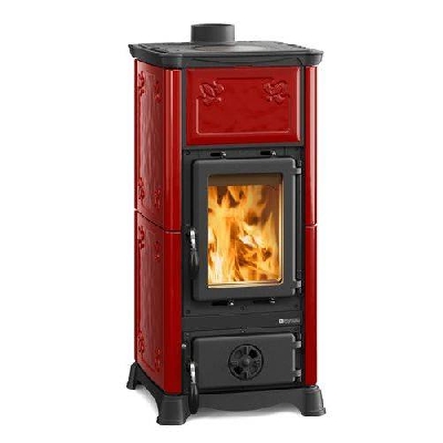 Stufa a legna EMILIANA bordeaux La nordica Extraflame