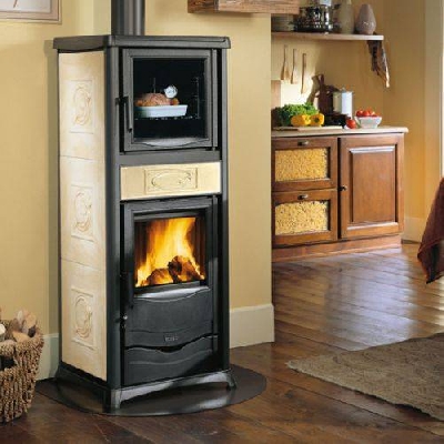 Stufa a legna ROSSELLA PLUS FORNO Evo liberty pergamena La nordica Extraflame