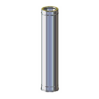 Canna fumaria Inox 316L doppia parete cm 100 - Sp 0,5