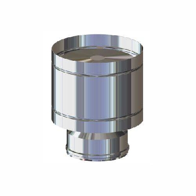 Canna fumaria Inox 316L doppia parete cappello a botte antivento - Sp 0,5