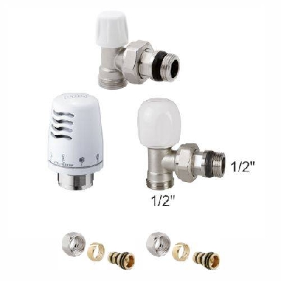 Kit valvole termostatiche con teste e adattatori