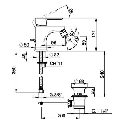 Miscelatore monocomando bidet TENDER Cisal