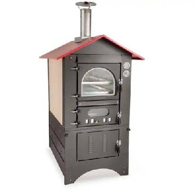 Forno a legna a cottura indiretta Clementi Master tetto rosso 100x50