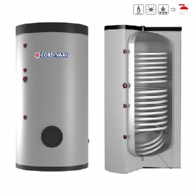 Bollitore per produzione di acqua calda sanitaria con 2 scambiatori fissi BOLLY 2 ST WB 300 Cordivari