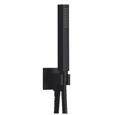 Supporto doccia fisso in ottone con erogazione, flessibile 1,5 mt e doccetta in abs 28x28mm Palazzani