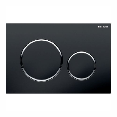 Geberit SIGMA20 Placca di comando con doppio pulsante Nero/Cromato/Nero 115.882.KM.1