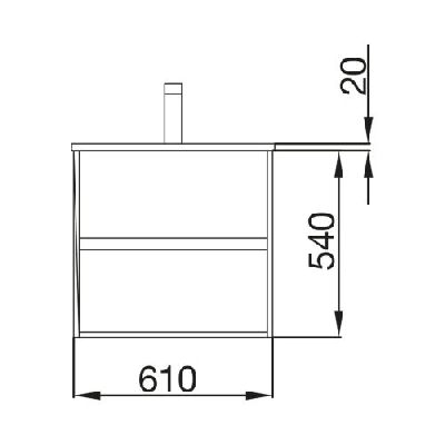 Salgar NOJA Mobile da bagno sospeso 60 cm rovere caledonia con lavabo