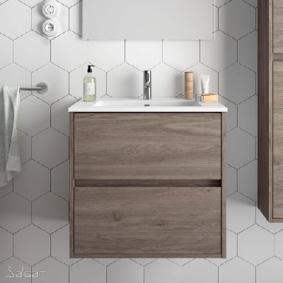 Salgar NOJA Mobile da bagno sospeso 60 cm rovere eternity con lavabo