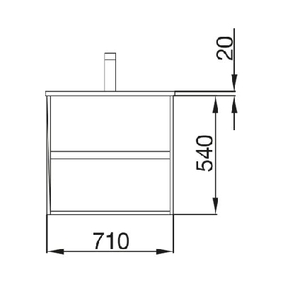 Salgar NOJA Mobile da bagno sospeso 70 cm rovere caledonia con lavabo