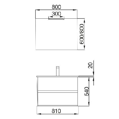 Salgar NOJA Mobile da bagno sospeso 80 cm grigio opaco con lavabo + specchio + applique a led
