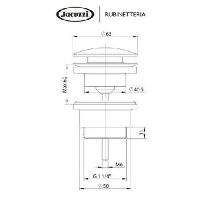 Jacuzzi PILETTA click Clack Tonda universale 1" 1/4 0LU00400JA00