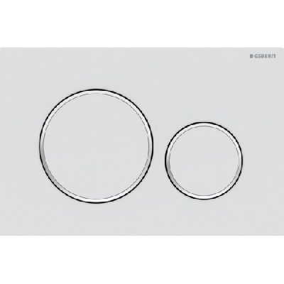 Geberit SIGMA20 Placca di comando con doppio pulsante bianco opaco/cromo/bianco opaco 115.882.JT.1