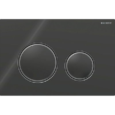 Geberit SIGMA21 Placca di comando con vetro nero con anelli nero cromo 115.651.SJ.1