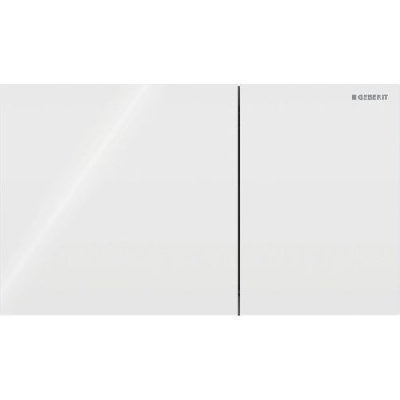 Geberit SIGMA70 Placca di comando con doppio pulsante vetro bianco 115.622.SI.1