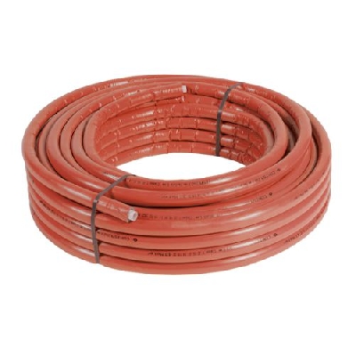 Tubo Multistrato Coibentato  sp. 6 mm rosso 16x2 per acqua calda sanitaria e riscaldamento rotolo 50 mt
