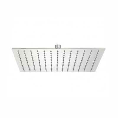 Soffione doccia quadro acciaio inox ultrasottile cromato cm 25x25