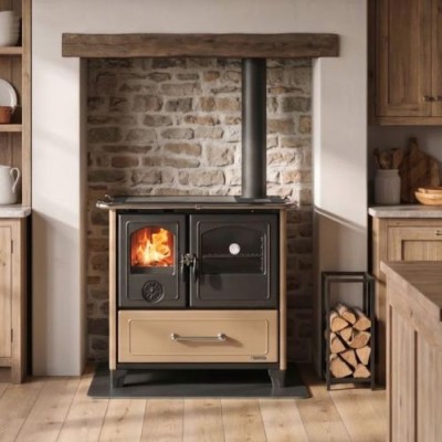 La nordica Extraflame Cucina a legna FAMILY VST caramello