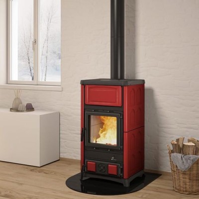 La nordica Extraflame Stufa a legna CONCITA.16 maiolica Bordeaux