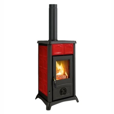 La nordica Extraflame Stufa a legna GEMMA .16 Ceramica Bordeaux