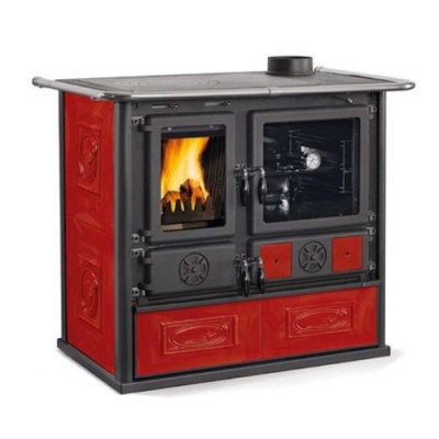 La nordica Extraflame Cucina a legna ROSA VST.16 ceramica bordeaux
