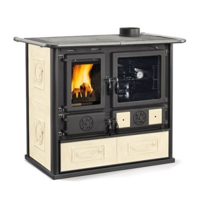 La nordica Extraflame Cucina a legna ROSA VST.16 ceramica panna