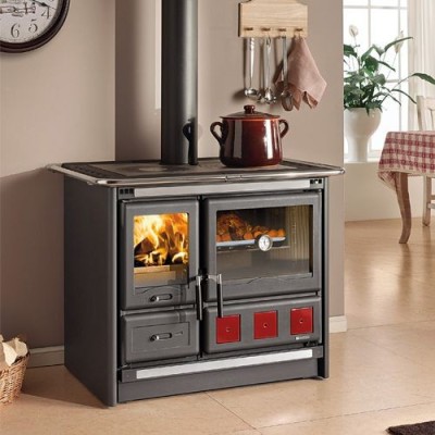 La nordica Extraflame Cucina a legna ROSA XXL VST.16 Nero antracite