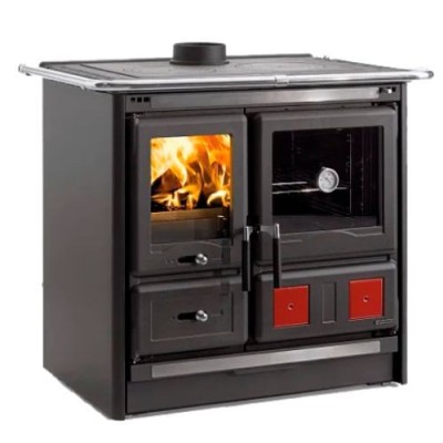 La nordica Extraflame Cucina a legna ROSA L VST.16 Nero antracite