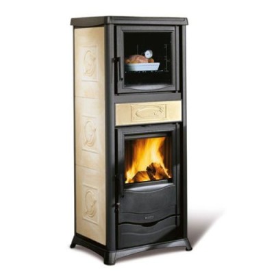 La nordica Extraflame stufa a legna ROSSELLA PLUS FORNO.165 Liberty panna