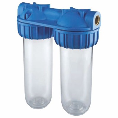 Filtro Duplex 10" contenitore PLUS 3P BFO SX per cartucce filtranti attacco 1"