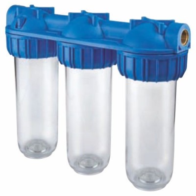 Filtro Triplex 10" contenitore PLUS 3P BFO SX per cartucce filtranti attacco 1"