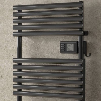 IRSAP Ellipsis 30_B E-Central Scaldasalviette elettrico Nero Opaco H 1120