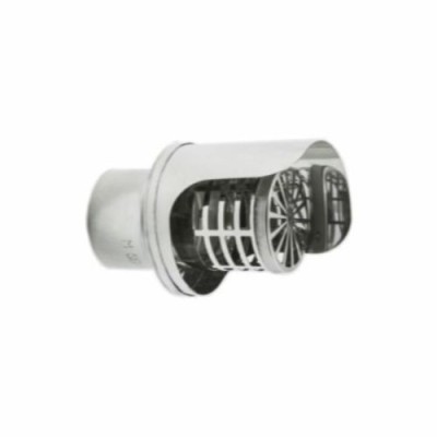 Canna fumaria Inox 316 L monoparete terminale orizzontale con riparo