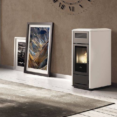 Edilkamin Termostufa a pellet MILLA H15 Evo bianco panna