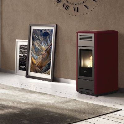 Edilkamin Termostufa a pellet MILLA H15 Evo bordeaux