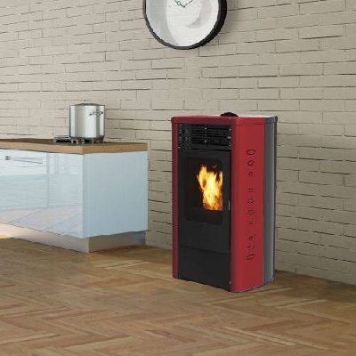 Stufa a pellet canalizzata DIDA PLUS bordeaux Italiana Camini